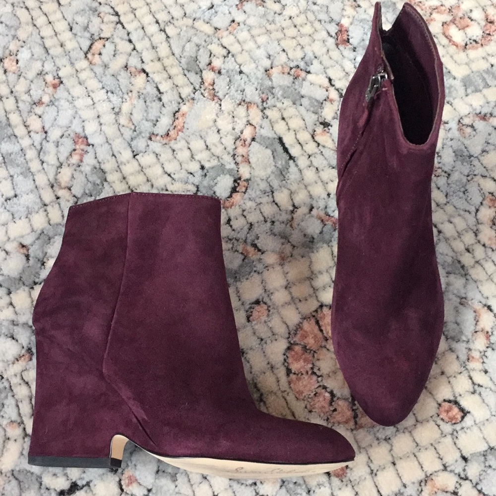 Sam Edelman boots, wine suede, size 7